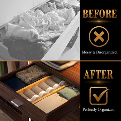 Adjustable Bamboo Drawer Dividers Expandable 8 Pack 17-22 - Image 5