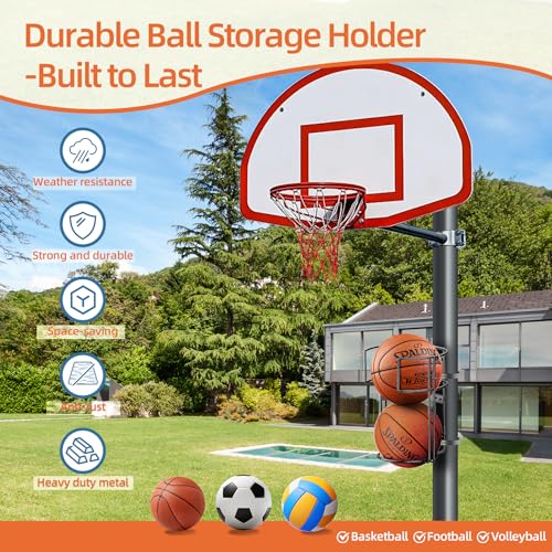 Vertical Ball Rack, Durable Standing Holder Wall Mount for Garage - Image 6