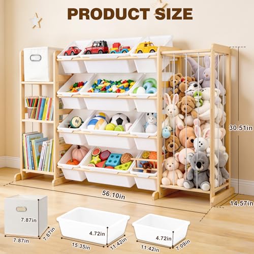 Kids Toy Storage Organizer with Bookshelf and Stuffed - Image 3