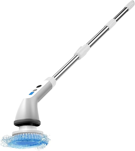 Electric Spin Scrubber, 2024 New Cordless Cleaning Brush，2-Speed Adjustable,Shower Scrubber for Bathroom Car Floor Tile Cleaning Squeegees