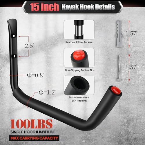 10 Pack Heavy Duty Garage Hooks, 15" & 3.5" Wall Hooks - Image 4