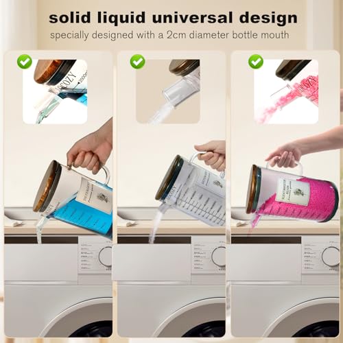 2-Pack 64oz Glass Laundry Detergent Dispenser with Acacia - Image 3