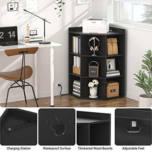 Aheaplus Corner Cabinet, Corner Storage with USB Ports - Image 7