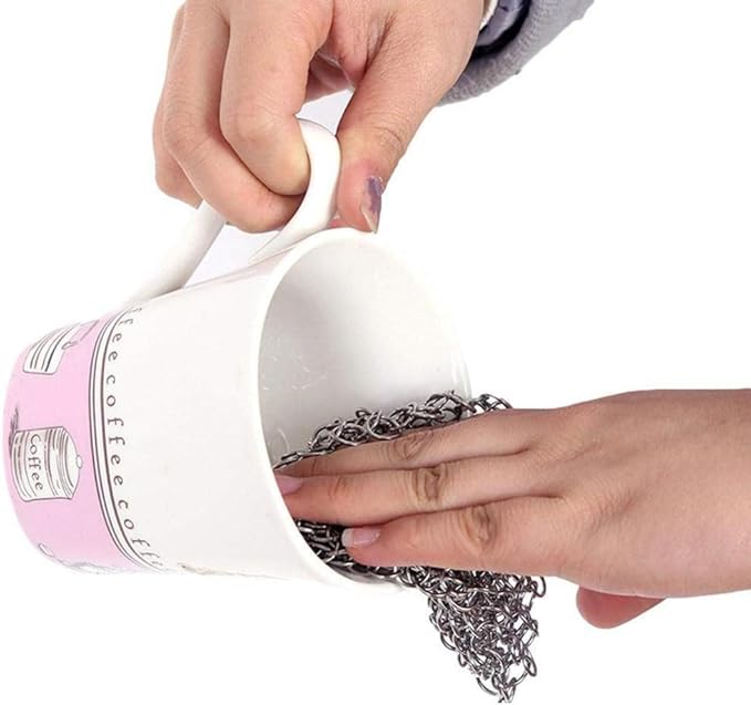 6in/15.2cm Round Cast Iron Scrubber, 316 Stainless Steel Scrubber Steel Wool Scrubber, Chain Mail Scrubber Cast Iron for Cleaning Dishes, Stock Pots, Cast Iron Skillets