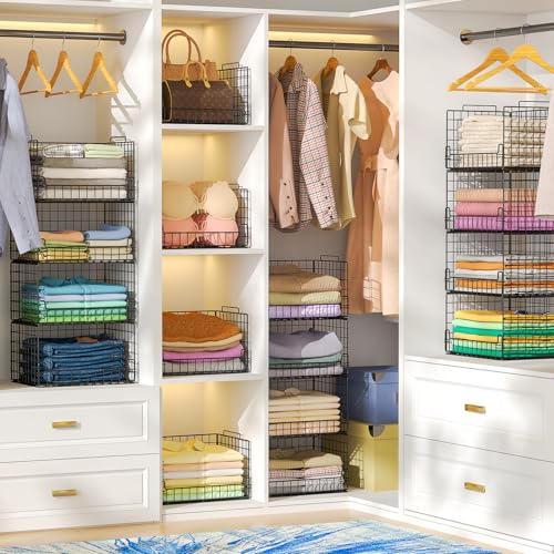 6-Tier Stackable Closet Organizers and Storage Basket - Foldable - Image 7