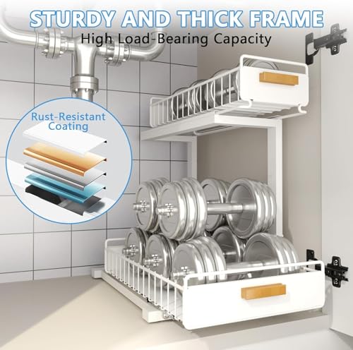 Under Sink Organizer Kitchen - Upgraded Professional Rails, 2 - Image 7