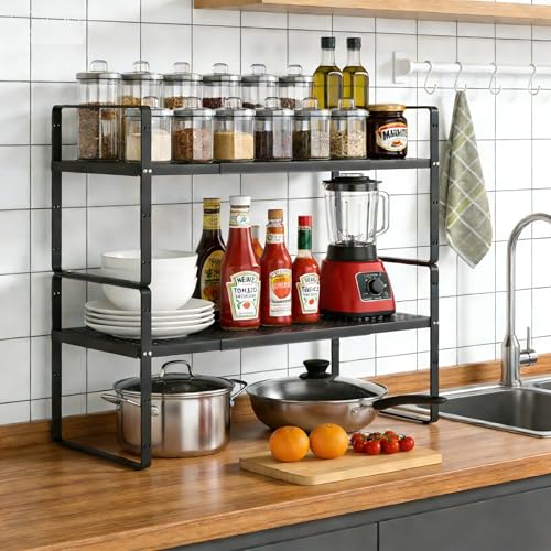 Expandable Storage Shelf, Stackable Organizer Rack, - Image 6