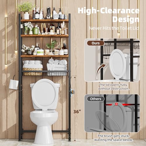 Simple Trending 4 Tier Over The Toilet Storage Rack - Image 7