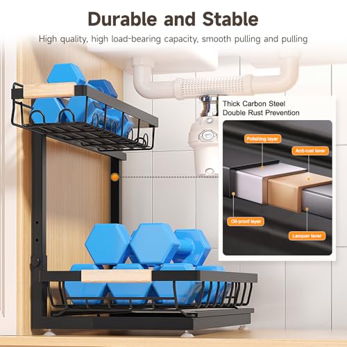 Sevenblue 2-Pack 2-Tier Height Adjustable Under Sink Organizer & - Image 7