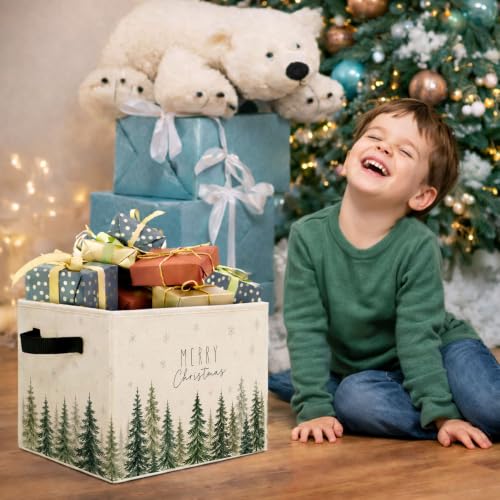 Merry Christmas Forest Storage Bin, Fabric Organizer - Image 8