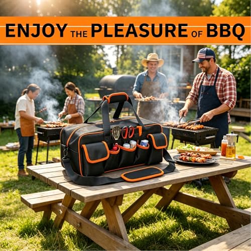 Grill Tool Storage Bag, 22" BBQ Tool Bag with 6 Pockets - Image 8