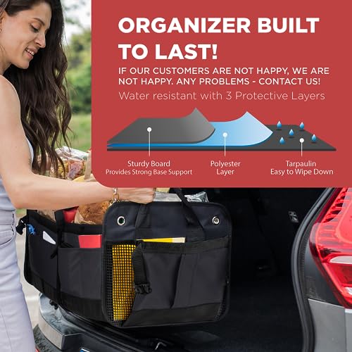 Car Trunk Organizer for SUV & Truck Cargo Storage, Large, Black - Image 4