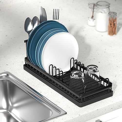 CHLORYARD Small Dish Drying Rack, Compact Sink Dish Drainer Plate - Image 5