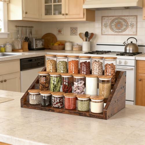 Spice Rack Organizer for Cabinet, Robust Wooden Display - Image 3