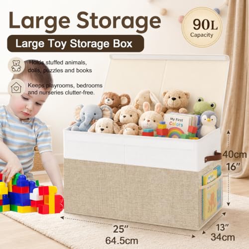 Large Toy Storage Box with Lid, Toy Chest with Divider - Image 3