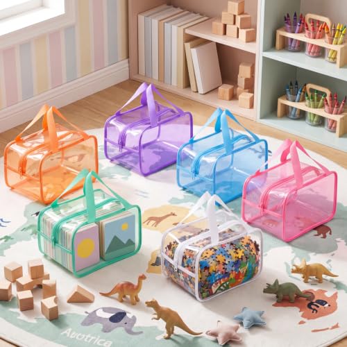 Shinylin 6 Pack Pastel Large Toy Storage Bags with Labels - Image 5
