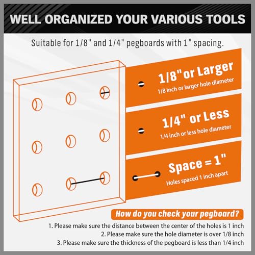 HORUSDY 309 PCS Pegboard Hooks Assortment Kit – 17 Types - Image 6