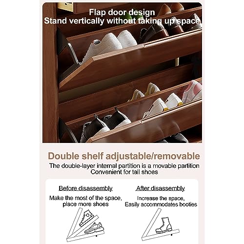 Entryway Hallway Storage Shoe Cabinet，Modern Shoe Cabinet Wooden - Image 5