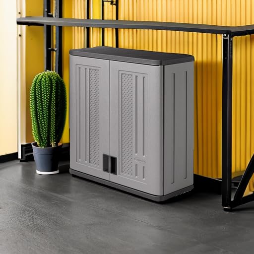 Suncast 4 Cu. Ft Wall Mounted Garage Cabinet Storage - Image 3