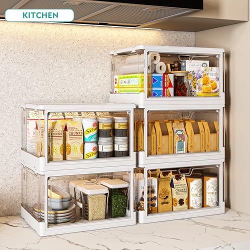 SNSLXH Clear Storage Bins with Lids, Stackable Storage Bins - Image 5