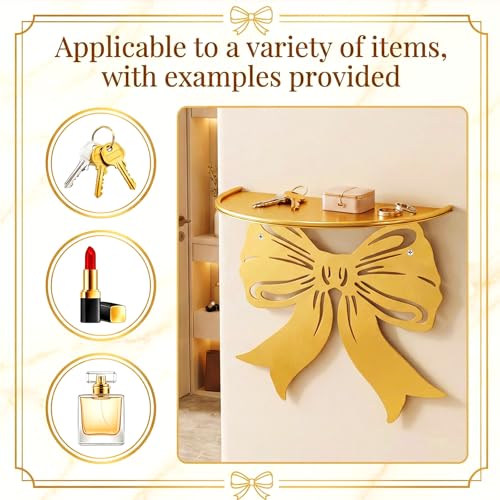 Wall Floating Shelves Gold Bow Shelf Butterfly Metal Shape - Image 4