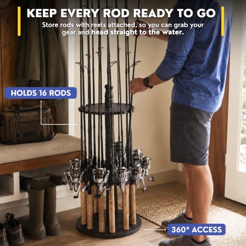 Rush Creek Creations Fishing Rod Holder for 16 Rods, Tackle Box - Image 3
