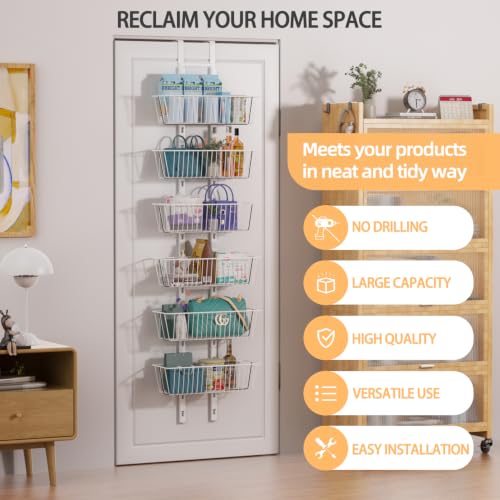 6 Tier Over the Door Pantry Organizer, Foldable Meta | All Products - Image 5
