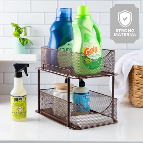Sorbus Pull-Out Under Sink Organizer, Mesh Construction (Bronze - Image 7