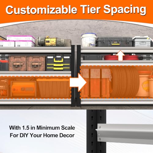 Metal Storage Garage Shelving - 40" W x 16" D x 36" H Black&White - Image 6