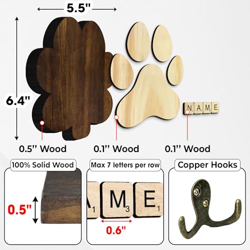 Dog Leash Holder for Wall Mount with Scrabble Letters - Image 4