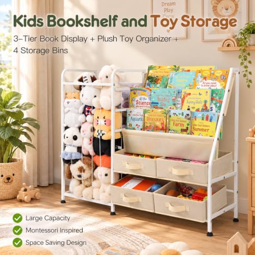 Book Shelf for Kids Rooms, 3-in-1 Kids Bookcase | Home Organization - Image 3