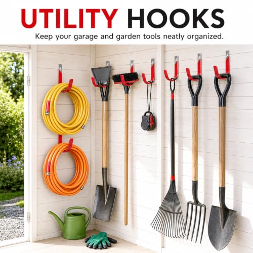 Garage Wall Hooks for Hanging Heavy Duty, 4 Pack Garage - Image 7