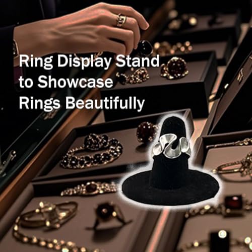 Black Velvet Ring Display Stand, 10PCS Ring Holder and Organizer - Image 7