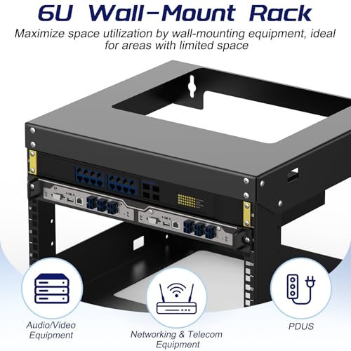 6U Wall Mount Open Frame 19 Inch Server Equipment Network Cabinet - Image 7