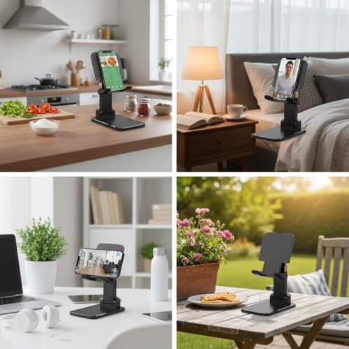 Adjustable Phone Stand, Heavy Duty Black Phone Holder - Image 6