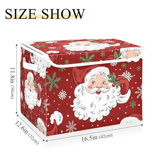Christmas Santa Claus Storage Bins with Lids and Carrying - Image 4