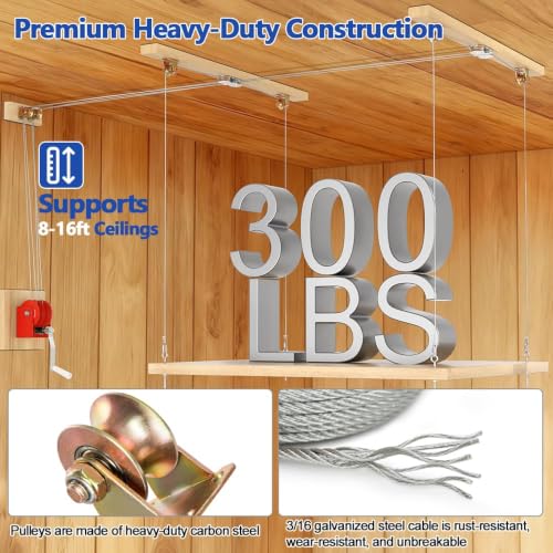 Overhead Garage Storage Lift Kit with 3/16 Galvanized | Garage Storage - Image 3