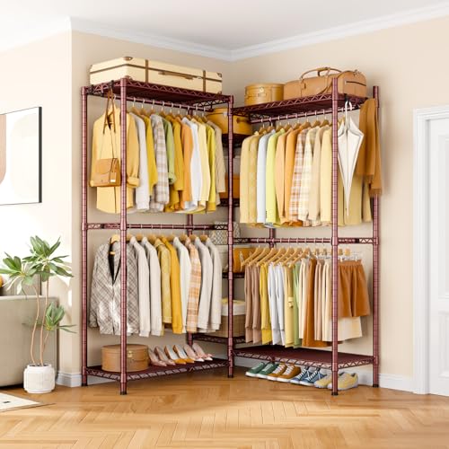 E4L L-shaped Clothes Rack, Heavy-Duty Garment Rack - Image 7