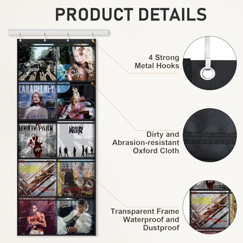 Portable Vinyl Record Frame, 12-inch Vinyl Door Hanging - Image 5