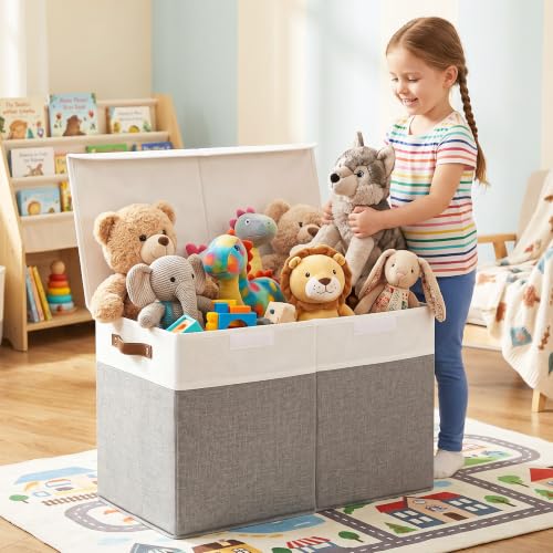 Bagnizer Large Toy Storage Box with Lids, Collapsible Sturdy Baby - Image 4