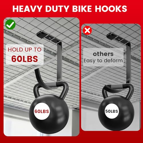 Bike Hooks for Garage Ceiling Mount Rack, Add on Storage - Image 4