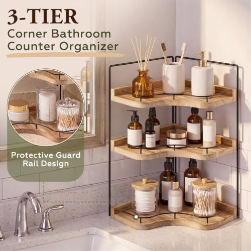 Ripeng 3 Tier Corner Bathroom Counter Organizer, Wooden Vanity - Image 6