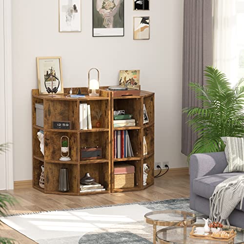 Aheaplus Corner Cabinet, Corner Storage with Power Outlets - Image 3