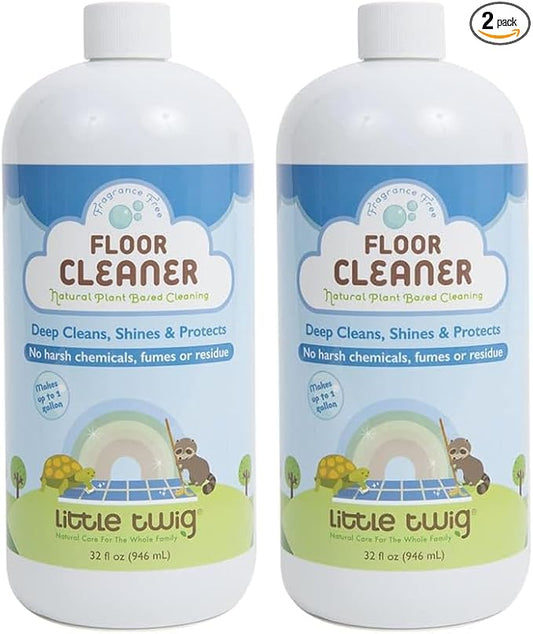 Little Twig Plant Based Concentrated Multi-Surface and Floor Cleaner with Eco-Friendly Ingredients & No Toxic Residue, Child & Pet Safe, Unscented, 32 Fluid Oz (LTWG-FCFF32-06) (Pack of 2)