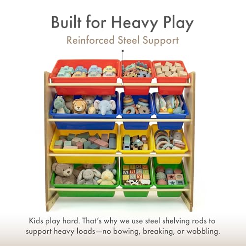 Humble Crew Kids Toy Organizer with 12 Bins, 4 Tier Storage - Image 6