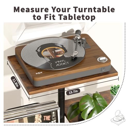 Bikoney Botanical Record Player Stand,Vinyl Record Storage - Image 5