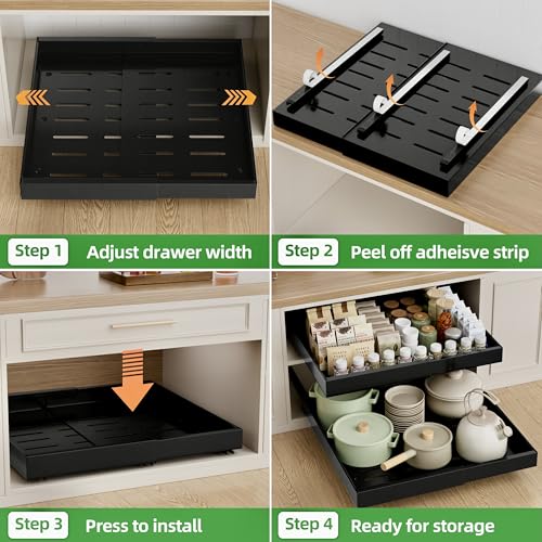 PAKETA 2 Pack Expandable Pull Out Cabinet Organizer,21" Deep - Image 7