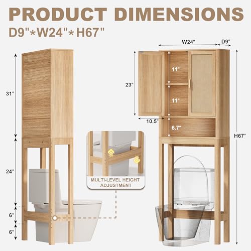 Over the Toilet Storage Cabinet, Bathroom Storage Cabinet - Image 3