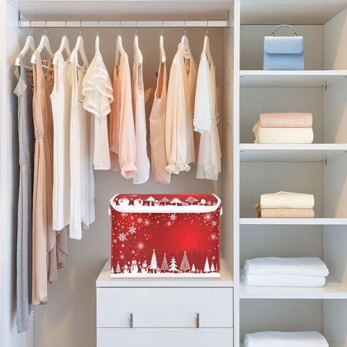 Storage Bins with Lids and Handles, Christmas Tree Snowman - Image 7