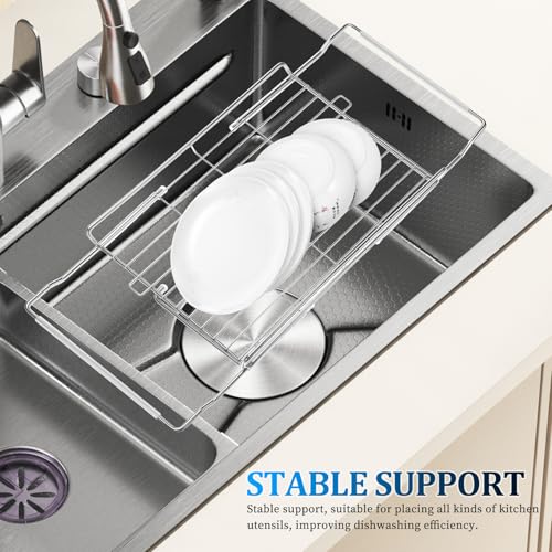BESPORTBLE Stainless Steel Adjustable Over Sink Dish Drying Rack - Image 4